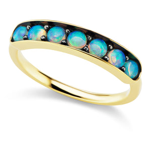 Jane Taylor Cirque Large Half Eternity Band with Opal Cabochons