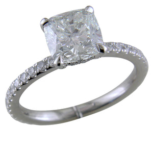 Cushion Brilliant Cut Diamond Platinum Engagement Ring