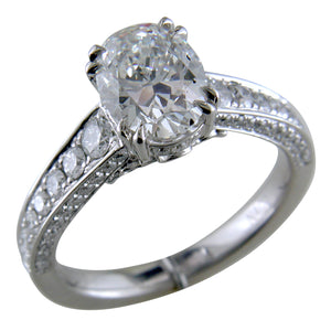 Oval Brilliant 2 Carat Diamond Platinum Engagement Ring
