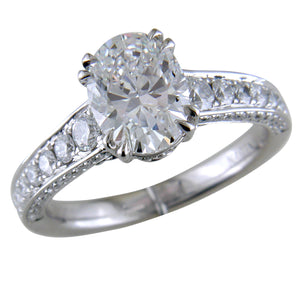 Oval Brilliant 2 Carat Diamond Platinum Engagement Ring stamford ct