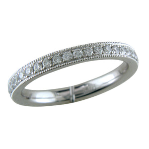 Platinum Diamond Eternity Band Ring with Milgrain custom connecticut