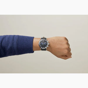 Shinola 47MM Black & Blue Runwell Chronograph Watch S0120109242