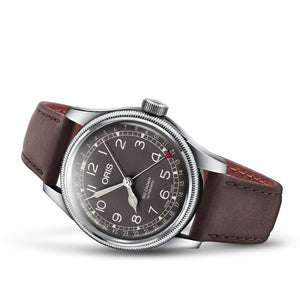 Oris Big Crown Pointer Date Black Dial 40mm Steel & Brown Leather Watch