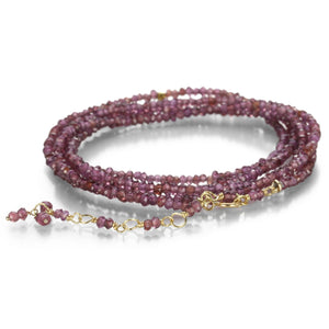 Anne Sportun Red Garnet Beaded Wrap Bracelet & Necklace 34" B098G-GARN