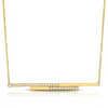 Doves Linear Horizontal Diamond Line Pendant Necklace in 18K Yellow Gold