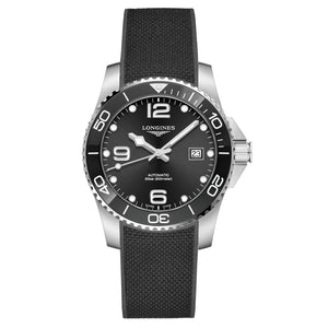 Longines Hydroconquest Ceramic Bezel 41mm Black Steel Rubber Watch L37814569