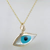 Kabana Kalo Mati 14K Yellow Gold Blue Evil Eye Diamond Pendant with Turquoise Inlay GPCF485OXTMW No Chain