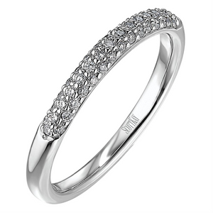 Scott Kay Pave Diamond Wedding Band Ring Partial 19K White Gold