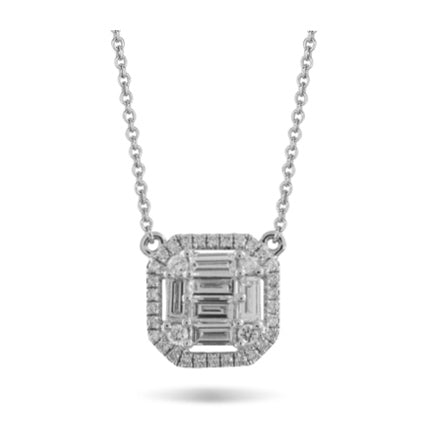 Doves Mondrian Diamond Necklace with an Invisible Setting N8687