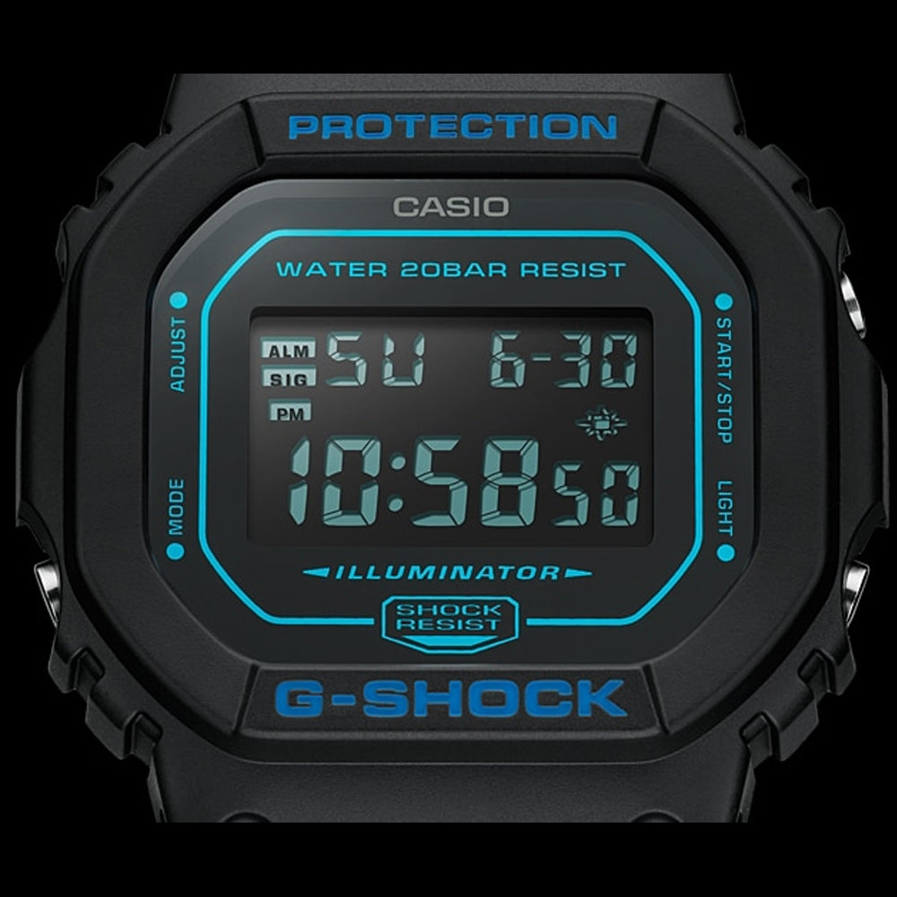 G-SHOCK DW5600BBM-1 Black Blue Tint Reverse Watch –