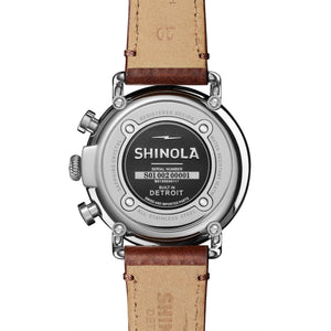 Shinola 41MM Runwell Chrono Royal Blue Dial Teak Leather Watch 110000117Shinola 41MM Runwell Chrono Royal Blue Dial Teak Leather Watch 110000117