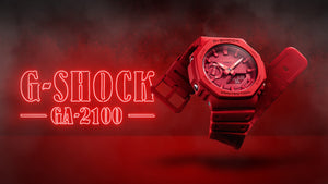 Casio G-Shock Red CasiOak Carbon Core Guard 2100 Series GA2100-4A