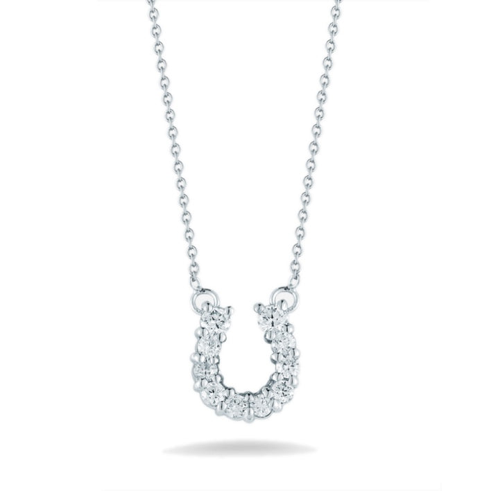 Roberto Coin 18k White Gold Diamond Horseshoe Necklace