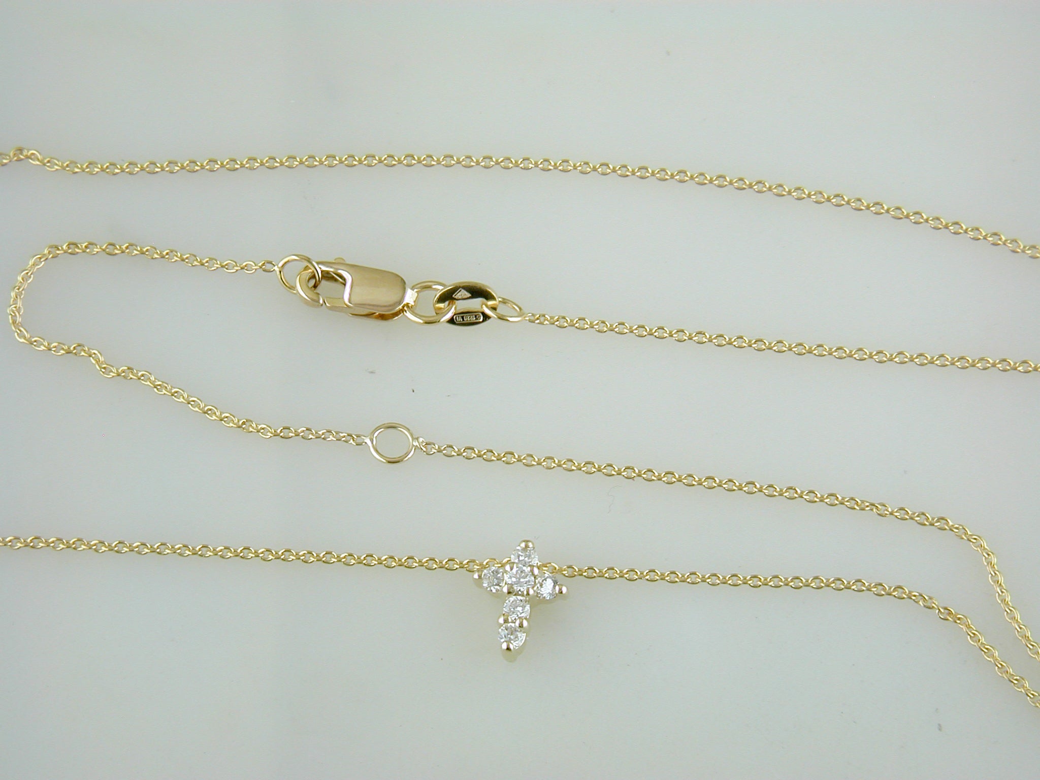 Roberto Coin Yellow Gold Tiny Treasures Cross Pendant Necklace