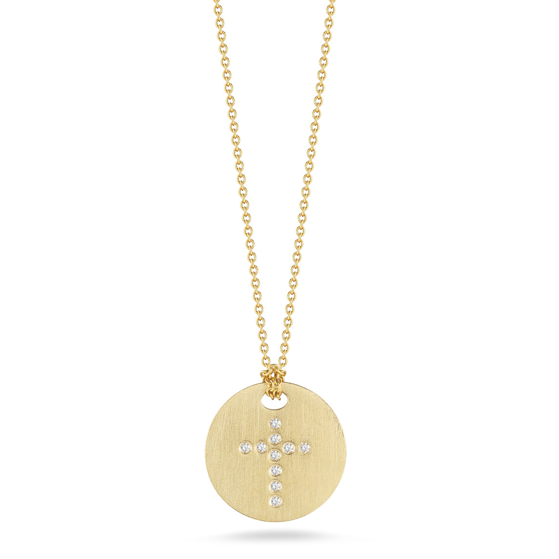 Roberto Coin Baby Cross Pendant With Diamonds 18k Yellow Gold - Carats  Jewelry and Gifts