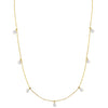 18K Yellow Gold 7 Station Hanging Diamond by the Yard Necklace