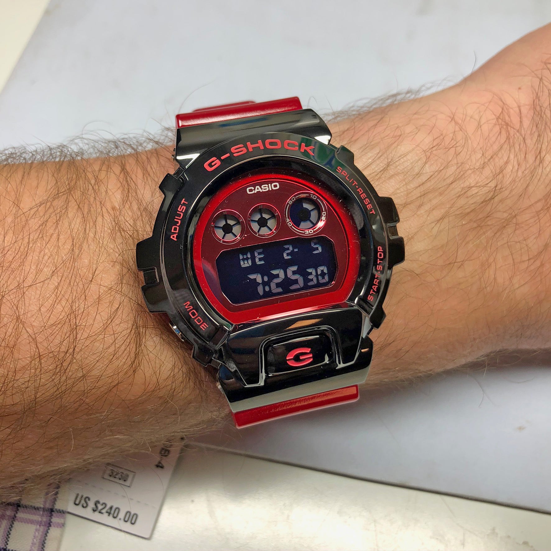 Casio G-Shock GM-6900B-4 Red Stainless Steel Metal Bezel 25th