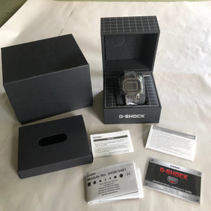 CASIO G-Shock Full Metal Square GMW-B5000CS-1 Laser Etched Grid Solar Watch boxes