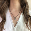 Lika Behar Evil Eye Necklace Oxidized Silver with White Sapphires