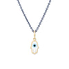 Lika Behar Evil Eye Hamsa Necklace Turquoise Enamel Sterling Silver 24K Gold