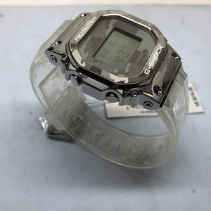 Casio G-Shock GM5600SCM-1 Clear Camo Silver Steel Metal Bezel Square Watch
