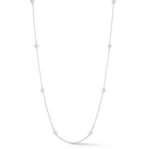 14K White Gold 8 Station Diamond by the Yard Necklace