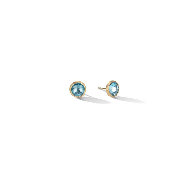 Marco Bicego Jaipur Blue Topaz Yellow Gold Stud Earrings OB957 TP01Y