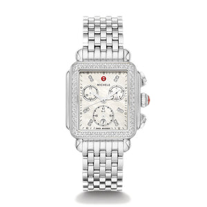 Michele Deco Chronograph Diamond Bezel Mother of Pearl Dial Watch MWW06A000775