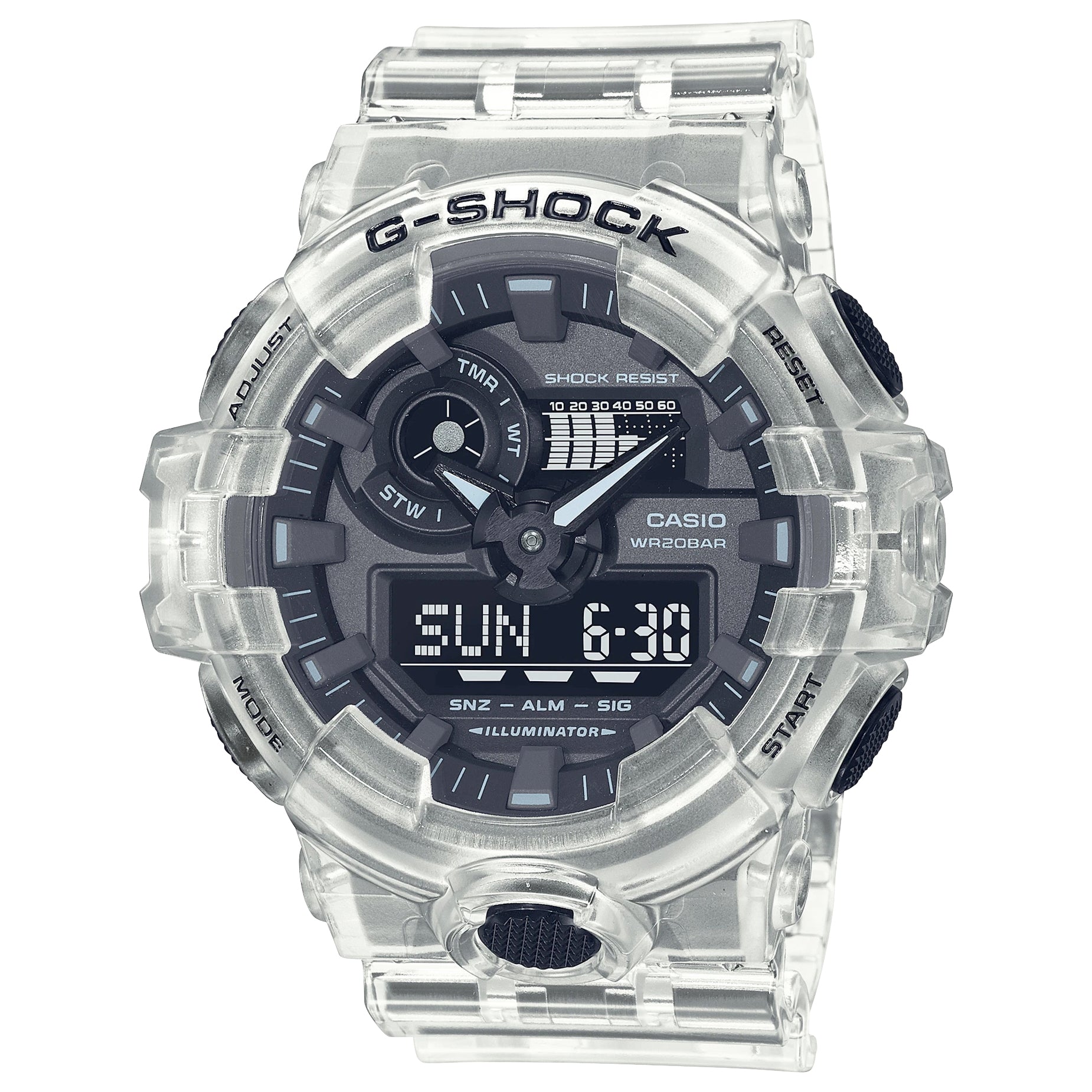 CASIO G-SHOCK GA700SKE-7A Clear Silver Transparent Pack Skeleton Watch  GA700SK