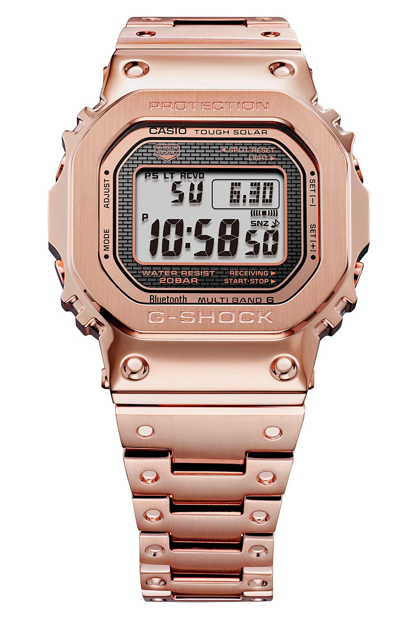 CASIO G-SHOCK GMWB5000GD-4 Rose Gold Bluetooth Full Metal Solar Square  Watch Pink