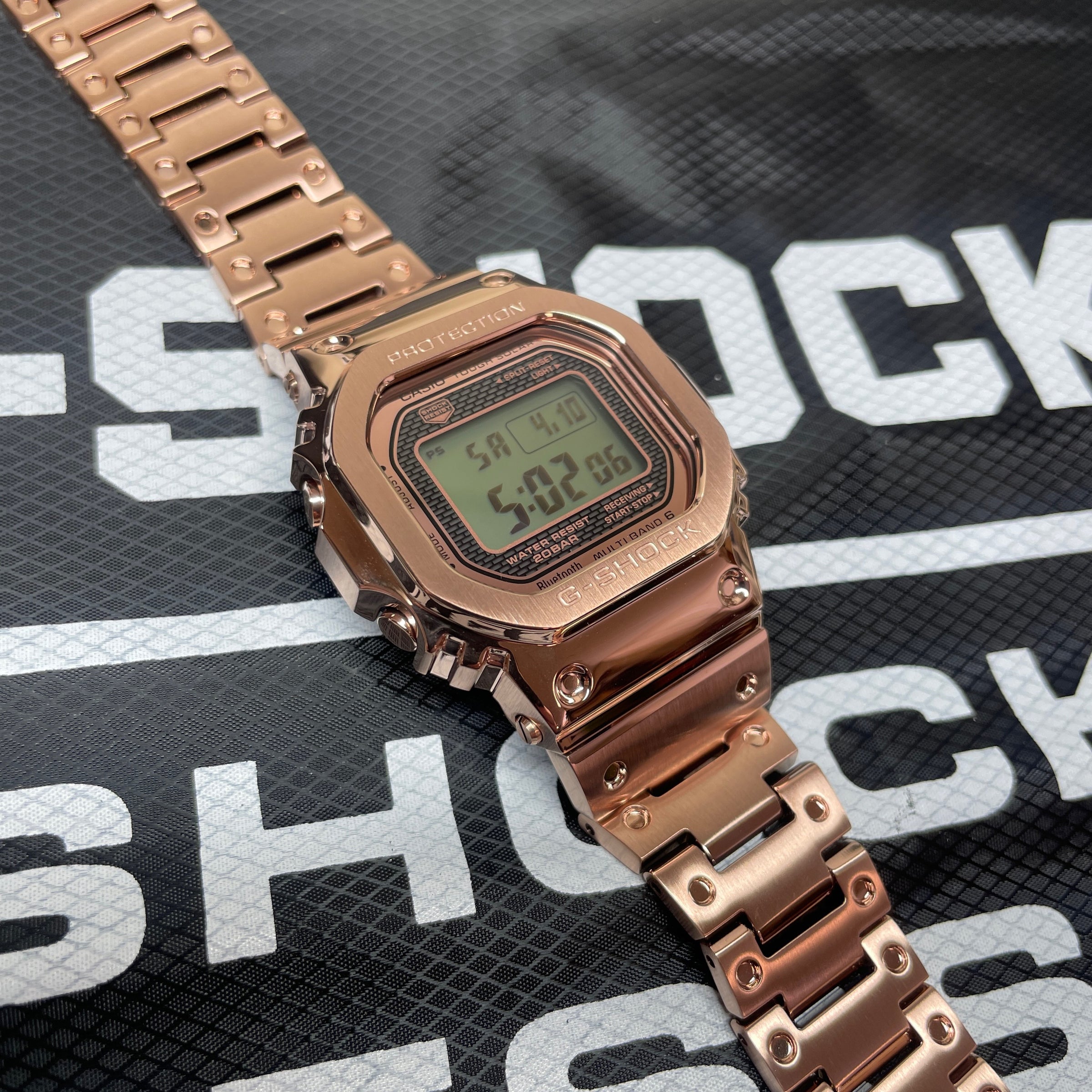 Duplicación Asumir Desbordamiento CASIO G-SHOCK GMW-B5000GD-4 Rose Gold Bluetooth Solar Square Watch – NAGI