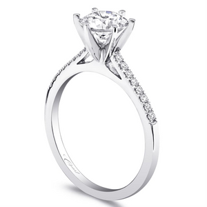 Round Diamond 18K White Gold Engagement Ring Romance Collection