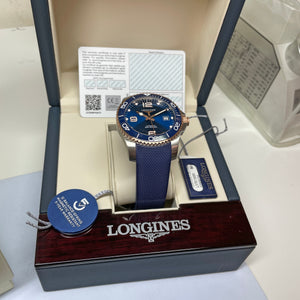 Longines Hydroconquest 41MM Automatic Blue Ceramic Rose Gold Watch L37 ...