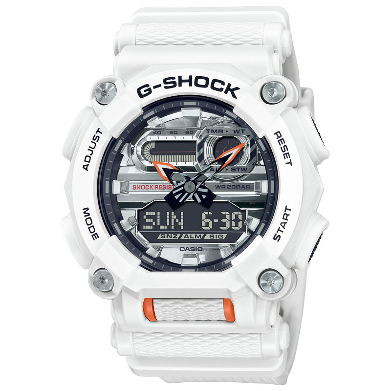 Casio G-Shock GA900AS-7A Astro World Space Watch White Orange Silver Metallic