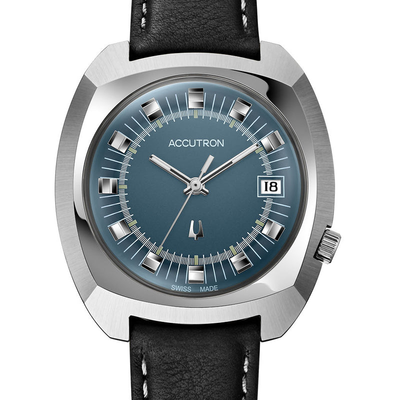 Accutron Legacy Automatic Blue "261" 1971 Watch 38.5mm Limited Leather