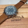 Shinola 47MM Runwell Slate Blue Dial 2-Eye Chronograph British Tan Leather Watch S0120223879