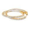 14k Yellow Gold 35mm Classic Diamond Inside Out Hoop Earrings 2.69 carats tw