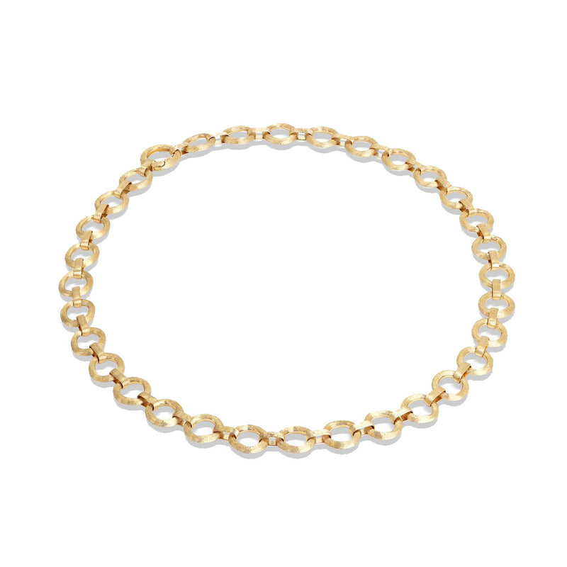 Marco Bicego Jaipur Collection 18K Yellow Gold Flat Link Collar Necklace CB2609 Y