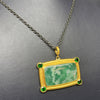 Lika Behar "My World" Necklace with Rectangle Aquaprase & Tsavorites 24K