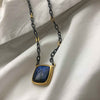 Lika Behar "Kami" Necklace with Rectangular Labradorite & Onyx