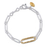 Lika Behar "Chill-Link" Bracelet Sterling Silver & 22K Gold Toggle 8" CHL22-B-102-SILG-10