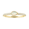 My Story "The Lizzo" Pear Shaped Bezel Set Opal Ring with Diamonds