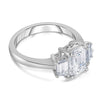 Emerald Cut Diamond Engagement Ring with Trapezoid Side Diamonds in Platinum