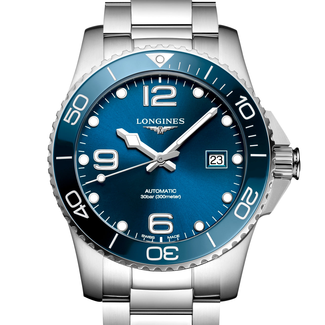 vasthouden wet Kreta Longines Hydroconquest 41MM Automatic Sunray Blue Dial Ceramic Watch L –  NAGI
