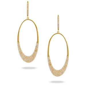 Doves Fibonacci 14K Yellow Gold Diamond Oval Drop Earrings
