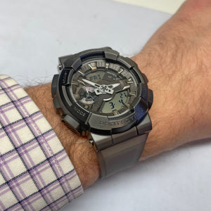 Casio G-Shock GM110MF-1A Midnight Fog Gray Steel Metal Bezel Translucent Watch