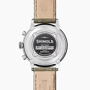 Shinola 42mm Traveler Black 2 Eye Chronograph Watch S0120245782
