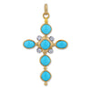 Lika Behar 22k Gold "Sloane" Sleeping Beauty Turquoise Cross Pendant Necklace