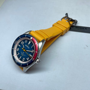 Shinola 42MM The Duck Blue Dial Canary Yellow Strap Watch S0120242335