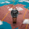 Longines Spirit Zulu Time GMT Black Leather Steel Watch L3.812.4.53.2